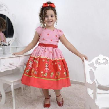 Imagem de Vestido infantil tema da Moranguinho - Moderna Meninas, 10 - 7 anos