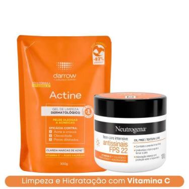 Imagem de Kit Refil Gel de Limpeza 300g Actine + Hidratante Face Care 100g Neutr