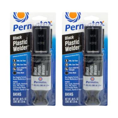 Imagem de Kit 2 Permatex Epoxi Cola Plástico Preta Parachoque Tanques