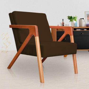 Imagem de Poltrona Monalisa Suede Marrom - Vallisa Decor