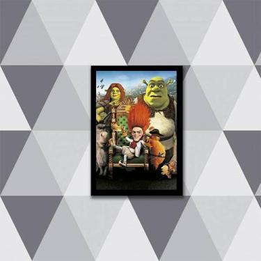 Imagem de Quadro Filme Shrek Personagens 24x18cm - Quadros On-line, Madeira bran