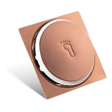 Imagem de Ralo Inteligente P /piso Inox Click 10cm Rose Gold Brilhante - SOLLUX