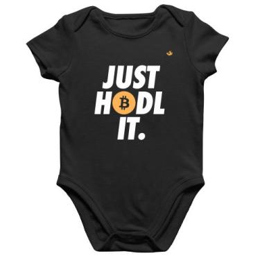 Imagem de Body Bebê Algodão Just hodl it - Foca na Moda, Preto, P