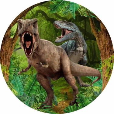 Imagem de Painel de Lona Redondo Dinossauro Carnívoros Ferozes - Fabrika De Fest