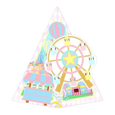 Imagem de 10 Caixas Cone Parque de Diversões Carrossel Cute com Aplique 3D - Qfe