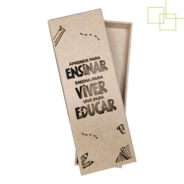 Imagem de Caixa em MDF Decorada Presente Para Professores 22x7x3 - Expresso da M