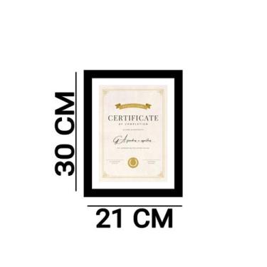 Imagem de porta diploma 21x30 A4 moldura dupla preto e branco - Decoratto Quadro