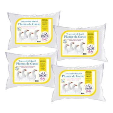 Imagem de Kit com 4 Travesseiro de Plumas de Ganso - Bebe - Daune