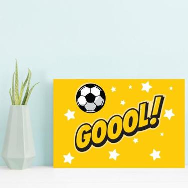 Imagem de Placa Decorativa MDF Infantil Futebol Gol Amarelo - Quartinhos