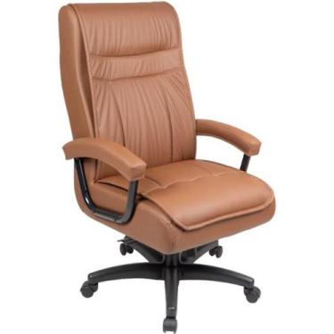 Imagem de Cadeira Presidente para Escritório com Mola Ensacada Marrom - Design O