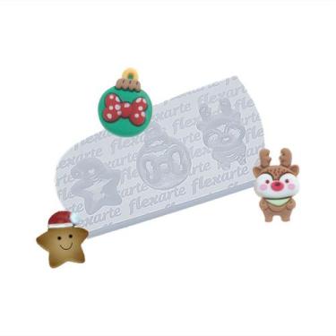 Imagem de Molde de silicone  986 - Natal 1 - Rena + Bolinha + Estrela de Toca - 