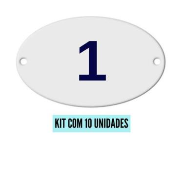 Imagem de Kit Com 10 Números Oval PVC  Numerador 1 ao 20 - Danti, Número 1 - 10 