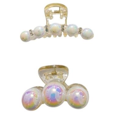 Imagem de Par De Piranhas de Cabelo Pequenas Pérolas E Madrepérolas - Lika Bijut