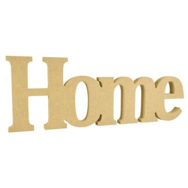 Imagem de Palavra Home 15mm 34x12 DecoraÇÃO Enfeite Mdf Madeira - ATACADÃO DO AR