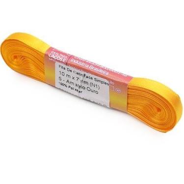 Imagem de Fita de Cetim Nº 01 7mm com 10 Metros - Cinderela, 05 - AMARELO OURO