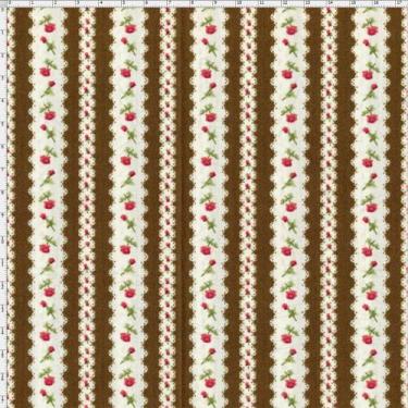 Imagem de Tecido Estampado para Patchwork - Millyta Four Seasons Listrado Marrom
