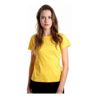 Imagem de Camiseta Feminina Baby Look Algodão Lisa Atacado Blusa - Vesttuario, A