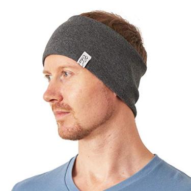 Imagem de CHARM Faixa de transpiração para o pulso – Faixas clássicas para malhar, correr, tênis, algodão canelado, cinza x azul-marinho