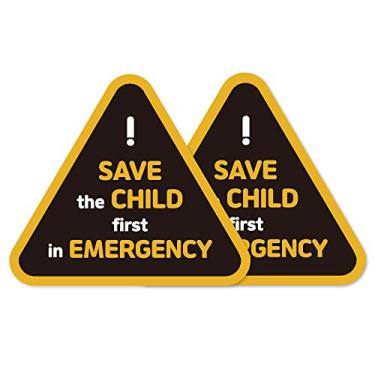 Imagem de 2pcs Baby On Board Safety Caution Stickers for Car, Window, Truck, Van, Bumper Reflection Waterproof No Residue Safety Caution Decal Sign Large 6.75" by 6" Save Child First in Emergency Unique Cute Design