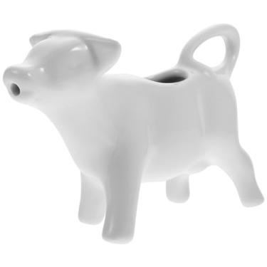 Imagem de Healeved Estatuetas de vaca jarra de cerâmica forma animal molho de molho porcelana sobremesa prato aperitivo para salada soja churrasco molho de tomate 40ml
