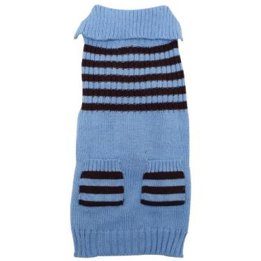 Imagem de Dogit Suéter listrado para cães, médio, azul gelo