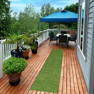 Imagem de SUPERIOR Tapete de grama artificial para área interna/externa, grama sintética, grama falsa para quintal, playground, pátio, treinamento de cães para animais de estimação, gramado sintético, decoração