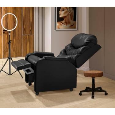 Imagem de Poltrona Papai Mamãe Vovo Estetica Com Rodizios Preta - Moderna para cinema