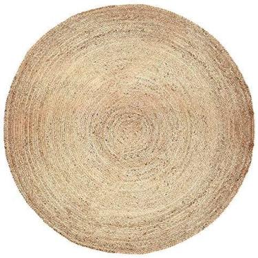 Imagem de Tapete redondo de juta tapete redondo tamanho personalizado tapetes redondos indianos feitos à mão decoração de casa tapete redondo (5 x 5 cm)