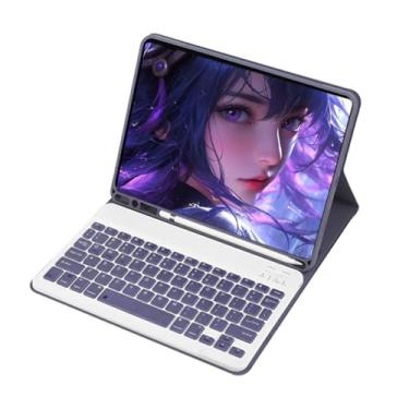 Imagem de Capa Para Tablet Com Teclado Bluetooth Para Samsung Tab S8 Ultra 14, 6 Polegadas (Cinza Lavanda, Teclado comum)