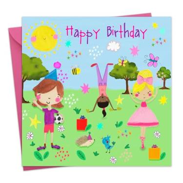 Imagem de Twizler Cartão de aniversário para meninas - Parque - Cartão de feliz aniversário infantil para filha ou neta - Cartão de aniversário infantil para irmã ou sobrinha - Cartão de aniversário de menina
