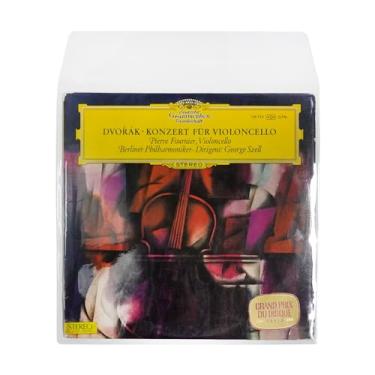 Imagem de sdroceRyaM Mangas externas de 30,5 cm (12") capas protetoras de disco de PVC transparente com aba para coleção de vinil de álbum LP, transparente, 10 peças