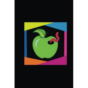 Imagem de GREEN APPLE Notebook: LINED paper, 120 page 6”x9” wide/legal ruled composition pad with POP ART cover for school, college, English, science, travel ... like to stay between the lines: Structured