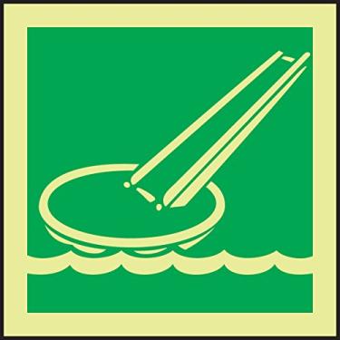 Imagem de Accuform MLMR110GX Lumi-Glow Flex Adhesive Vinyl IMO Sign, (Evacuation Slide)", 15 cm de comprimento x 15 cm de largura x 0,2 cm de espessura, verde no brilho, 15 cm de altura, 15 cm de largura, 15 cm