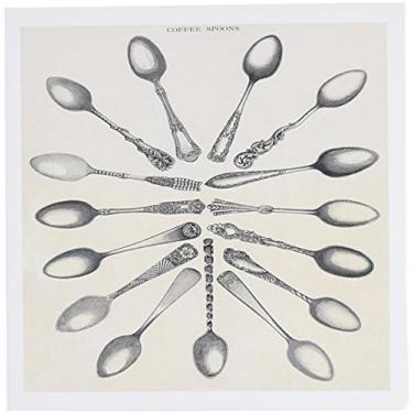 Imagem de 3dRose Imagem de colheres antigas formam um círculo neste cartão de felicitações de desenho antigo, conjunto de 12 (gc_181025_2)