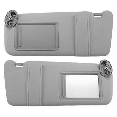 Imagem de X AUTOHAUX Par de reposição de viseira solar para Toyota Camry 2007-2011 lado esquerdo do motorista direito do passageiro com viseira solar espelhada 74320-06780-B0 74310-06750-B0 sem teto solar e cinza claro