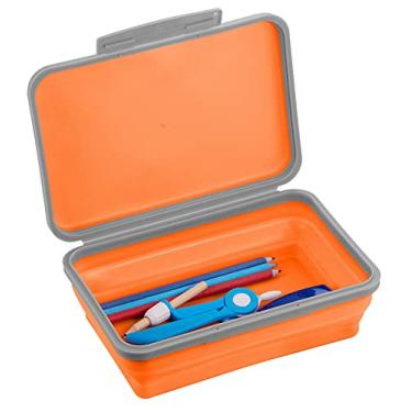 Imagem de It's Academic Caixa de armazenamento Flexi com tampa, estojo dobrável para artesanato e material escolar, laranja