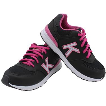 Imagem de Tênis Infantil Feminino Juvenil Meninas Escolar Preto/Pink Tamanho:31;Cor:Preto;Genero:Feminino