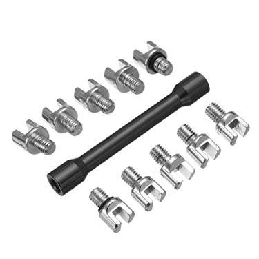 Imagem de NACHEE Ferramenta 10 em 1 para raio de roda de motocicleta (5,0 – 6,8 mm) compatível com motocicletas Dirt Bike, kit de chave de raio de torque ajustável para ajustar a tensão do aro da bicicleta
