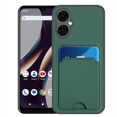 Imagem de Covthch Capa para celular BLU G64 BLU G64 G1010WW BLU G64 2024 6,8 polegadas [capa carteira 2 em 1 com suporte de cartão de crédito borracha de silicone slim fit fina] - verde