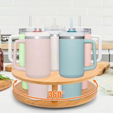 Imagem de SelfTek Organizador de garrafa de água para copo Stanley, suporte giratório para copo Stanley 40/30/20/397 g, rack de armazenamento de garrafa de água para acessórios de copos Stanley, para cozinha,