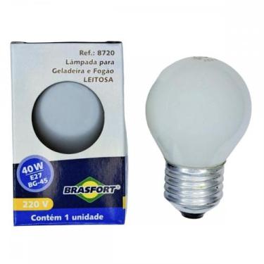 Imagem de Lampada Para Geladeira/Fogao/Lustre Brasfort 40Wx220V. Leitosa, 220V