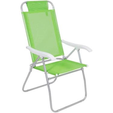 Imagem de Cadeira de Praia Reclinável 4 Posições Prosa em Alumínio Verde BEL 