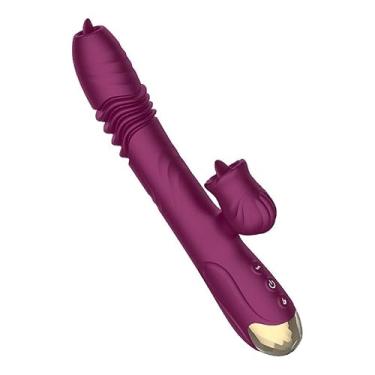 Imagem de Vibrador Feminino Vai e Vem Ponto G e Clitóris com Língua Lord Town 23cm x 3,3cm Recarregável em Silicone