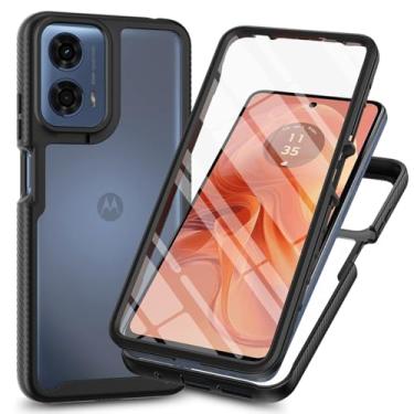 Imagem de Capa compatível com Motorola Moto E14, capa de telefone com protetor de tela compatível com Motorola Moto G04 XT2421-2 XT2421-3 / Moto G24 XT2423-1 / Moto G04S capa preta