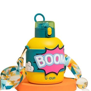 Imagem de Garrafa Térmica Infantil 520ml com Canudo Silicone, Aço Inoxidável 316, Ideal para Escola, Creche, Passeios e Volta às Aulas – Compacta e Resistente Barganha Mix (p1710) (amarelo)