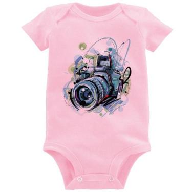 Imagem de Body Bebê Câmera Fotográfica - Foca na Moda, Rosa bebê, G