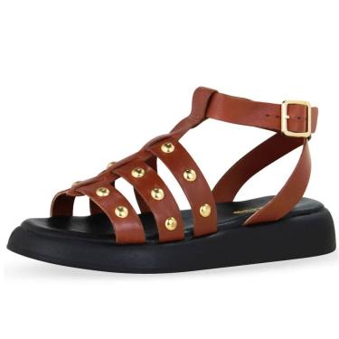 Imagem de Sandália  Feminina Flatform Gladiadora Casual Couro Bottero