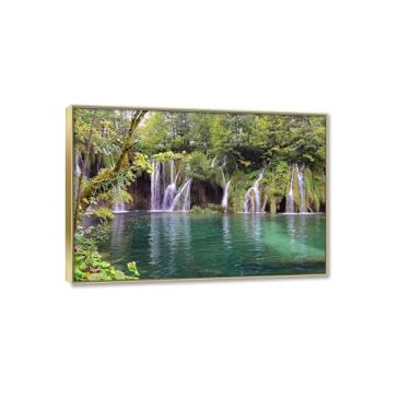 Imagem de Pintura em cascata arte de parede parques nacionais, cachoeiras natureza paisagem impressão em tela grande arte pronta para pendurar arte de parede para sala de estar decoração de quarto 80 x 120 cm