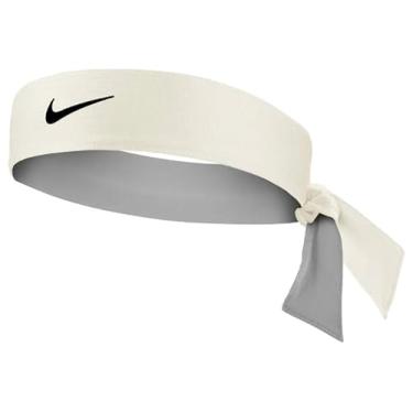 Imagem de Nike Gravata esportiva Dri-Fit Premium Swoosh, macia e absorvente de suor/unissex (branco seda)