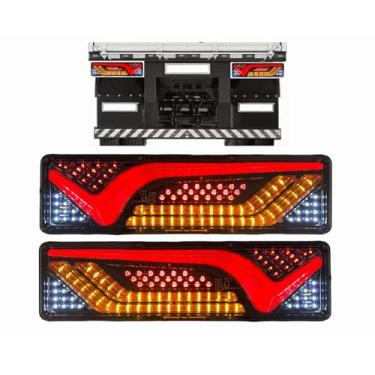 Imagem de Par Lanterna Led Caminhão Traseira Seta Sequêncial Grande 46cm KLX Qualidade e Inovação